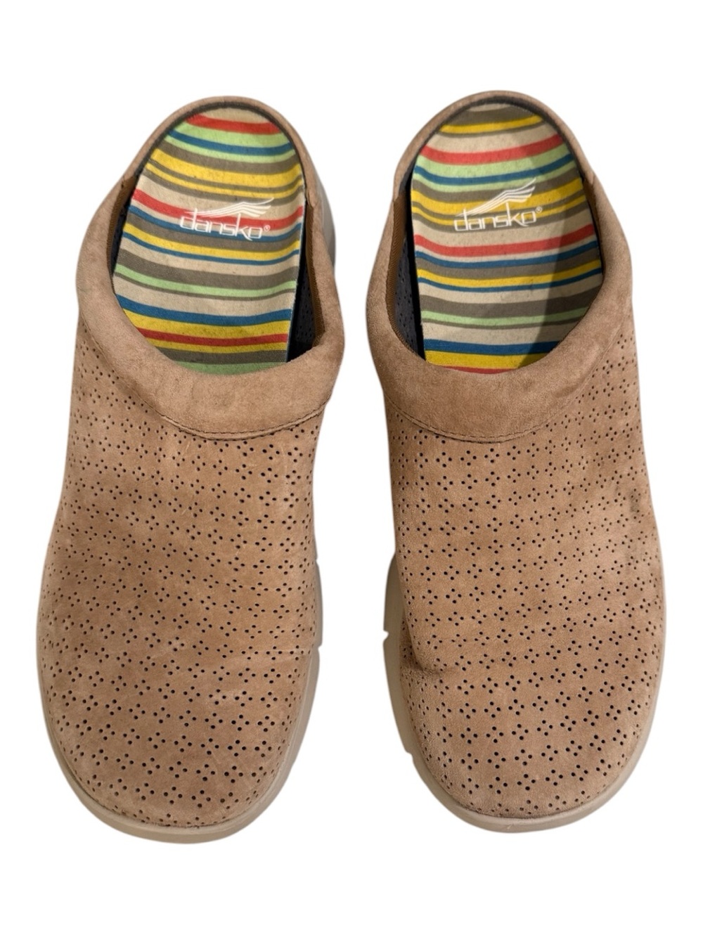 Dansko Elin Tan Perforated Suede Slip-On Loafers